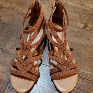 Dexflex comfort cognac brown wedge sandal